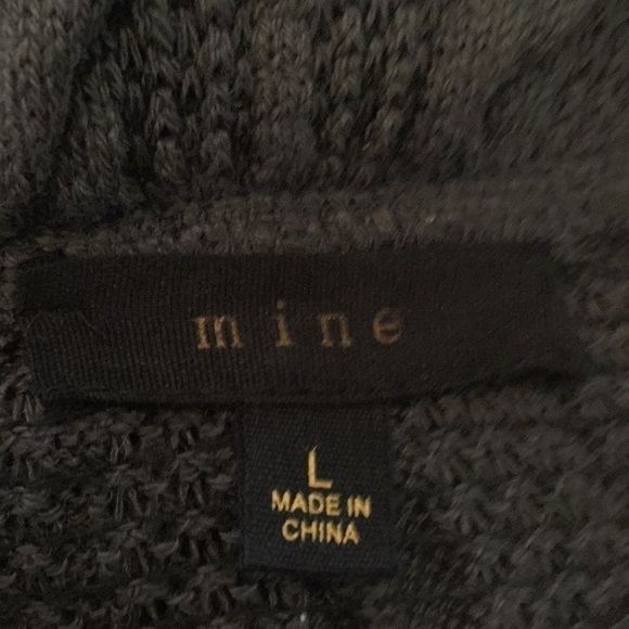 MINE Grey Cable Knit Sweater Sleeveless Dress L - Picture 6 of 8